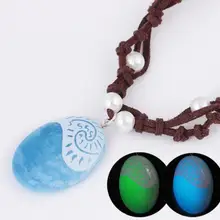 Светодиодный фильм vaiana Моана принцесса из плетеной кожи, ручной работы веревка ожерелье подвеска Косплей модель фигурка игрушка для детей