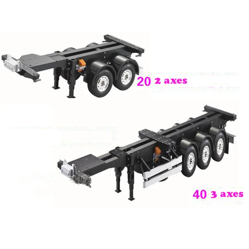 20FT1/14 Metal Container Frame Chassis 2Axle Für RC Traktor LKW Trailer