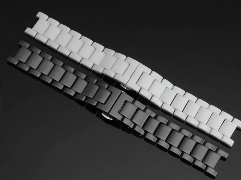 

Hot Fashion Style Ceramic Watchband Bracelet for Diamond Watches Men Women Special End 16MM 18MM 20MM Strap Concave Replacement