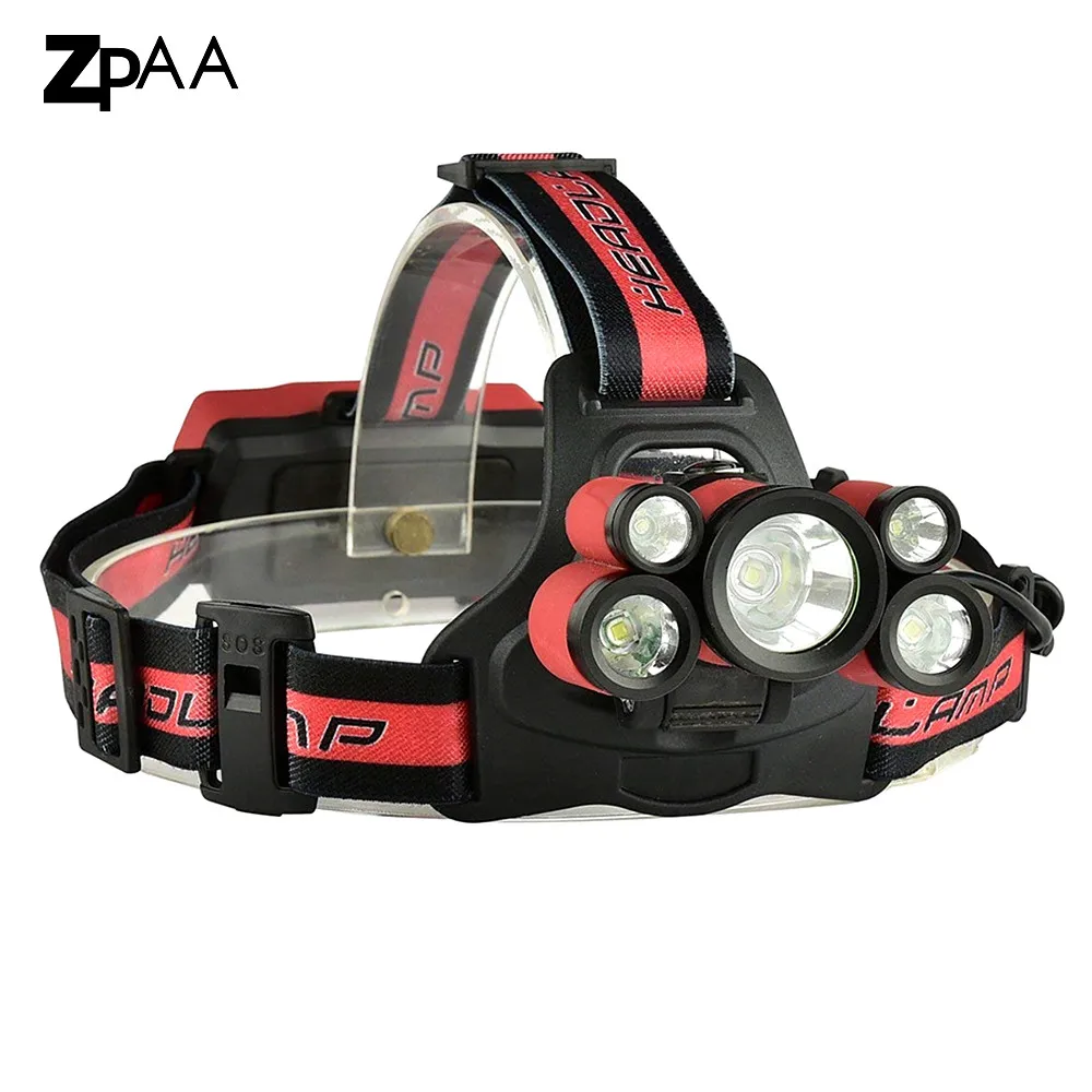 

Zoom USB Rechargeable Headlight 15000 Lumen Headlamp 5 LED XM-L T6 /Q5 LED Head Lamp Flashlight Torch Lanterna Frontal Lights