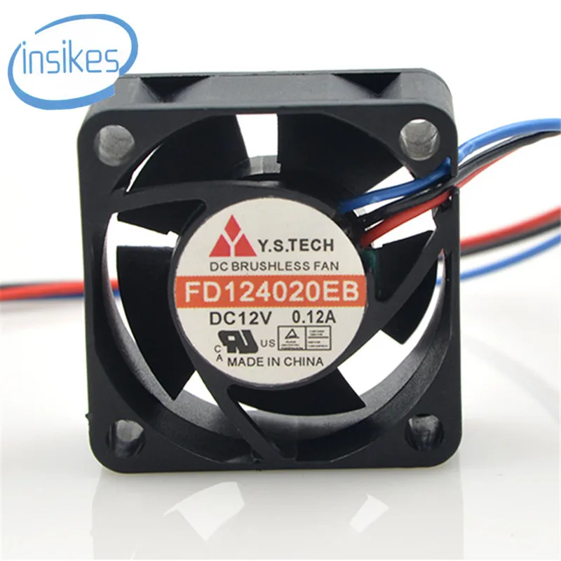 Двойной шаровой Вентилятор охлаждения Y. S. Tech FD124020EB 12 в пост. Тока 8900 об/мин 4020 40*40*20