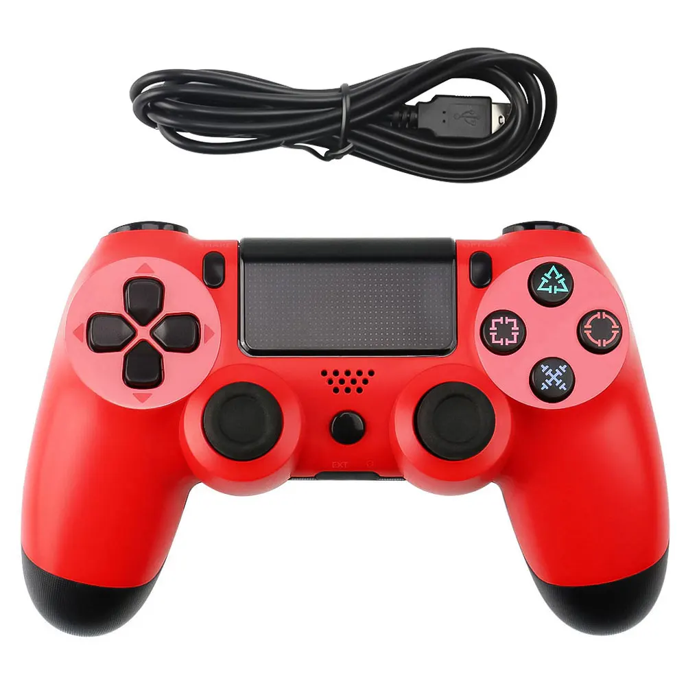 Проводной игровой контроллер для PS4 контроллер для sony Playstation 4 для DualShock Вибрационный джойстик геймпады для игровой станции 4 - Цвет: red