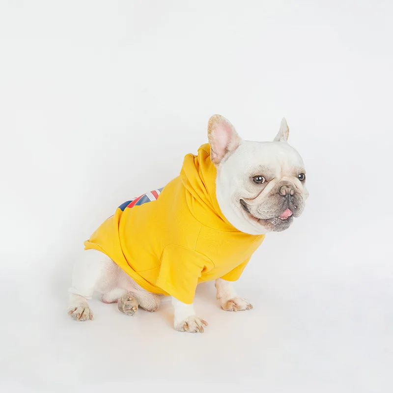 Модный флаг Одежда для собак для маленьких собак хлопковые пальто с капюшоном для чихуахуа французский толстовки "Бульдог" для йорков Pet