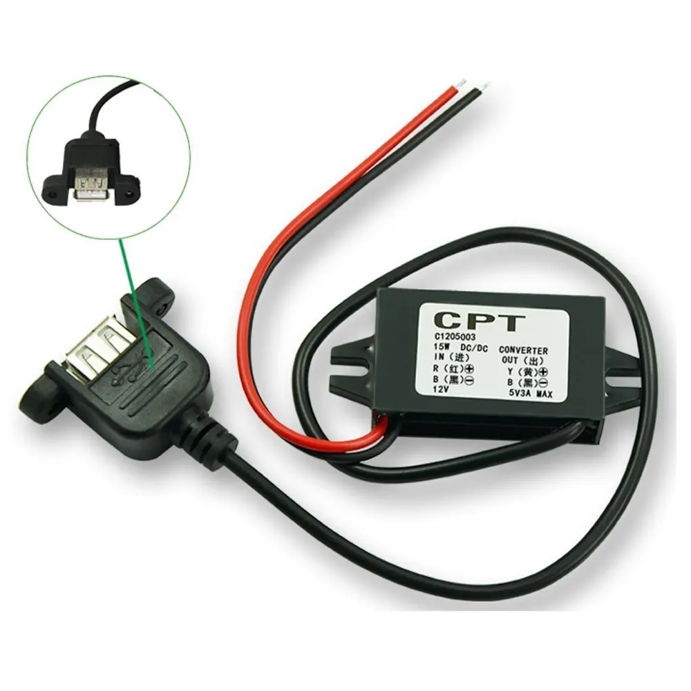 DC-DC Buck Converter 3A Volatge Adapter Power Supply Module Step Down Voltage Regulator 12V//24V//36V to 5V Voltage Transformer with USB+Micro USB MP3 MP4 Car Displayer GPS