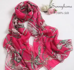 Женские шарфы 2015 чистая красная роза шелк дизайнер бренда высокого качества шарфы крупные ювелирные изделия с Мусульманский Хиджаб Платки