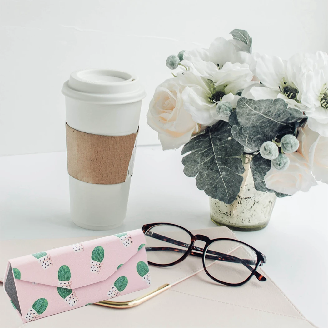 Student Myopia Folding Glasses Case Sunglasses Women And Men Glasses Box Fresh Portable Flamingo Leaves Banana Leaf Box