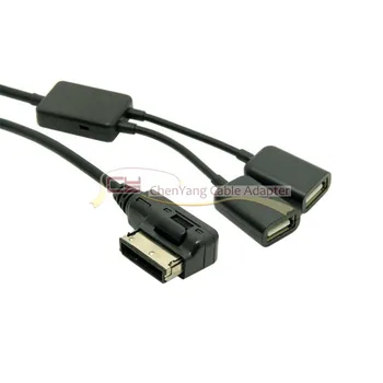 

100pcs/bag CY Media in AMI MDI Dual USB Ports AUX Flash Drive Adapter Cable for Car Volkswagen & AUDI 2014 A4 A6 Q5 Q7
