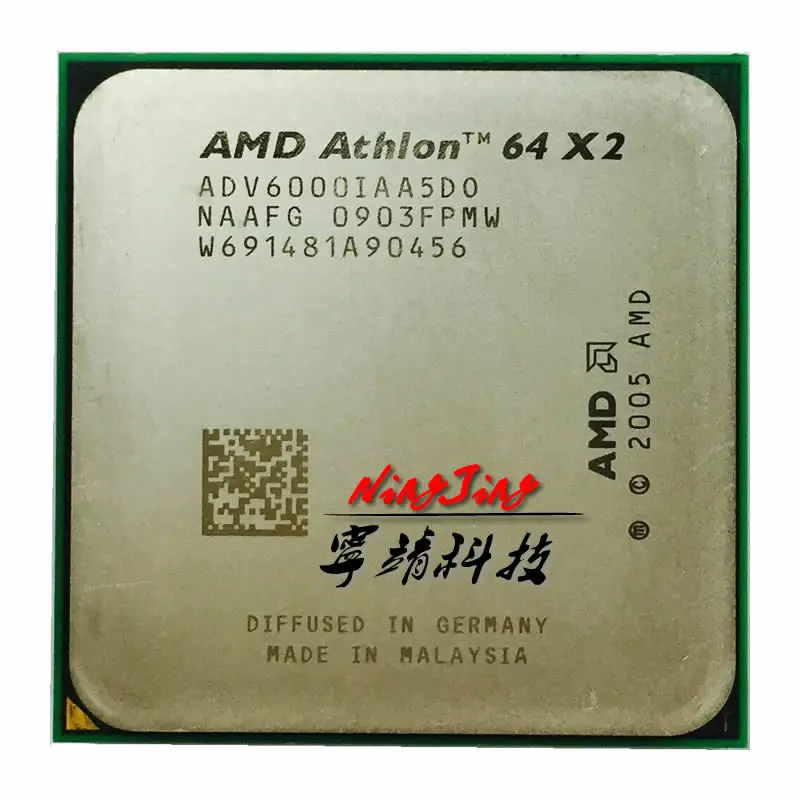 Процессор AMD Athlon X2 6000 + 3 1 ГГц 89 Вт двухъядерный процессор ADV6000IAA5DO Разъем AM2 |