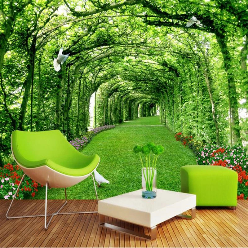 3D природа пейзаж обои для стен бумаги домашний декор зеленое дерево фото обои для гостиной домашний декор настенные фрески