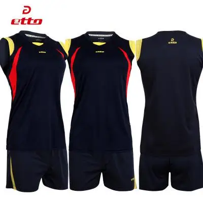 Etto, Женская Профессиональная Волейбольная форма, набор, дышащая, быстросохнущая, для волейбола, Джерси, шорты, наборы, женская спортивная одежда, HXB017 - Цвет: dark blue