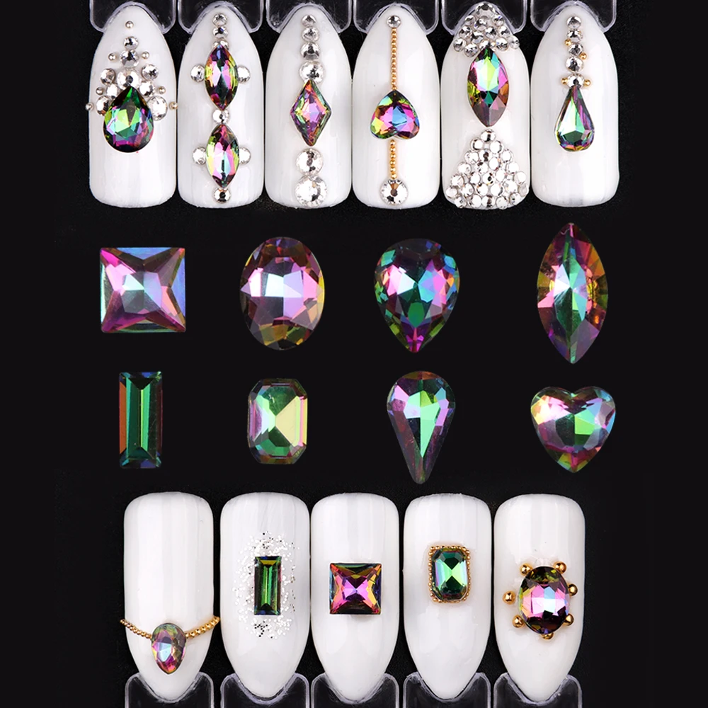 10 шт хрустальные стразы ab для ногтей, ретро дизайн, капли воды, 3d дизайн ногтей, украшения для ногтей, амулеты для ногтей, Алмазный Набор, SA649