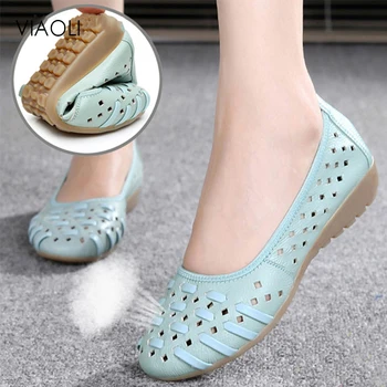 女性ウォーキングシューズ軽量スクラブ靴通気性豚皮看護靴作業着黒白ウェッジヒール