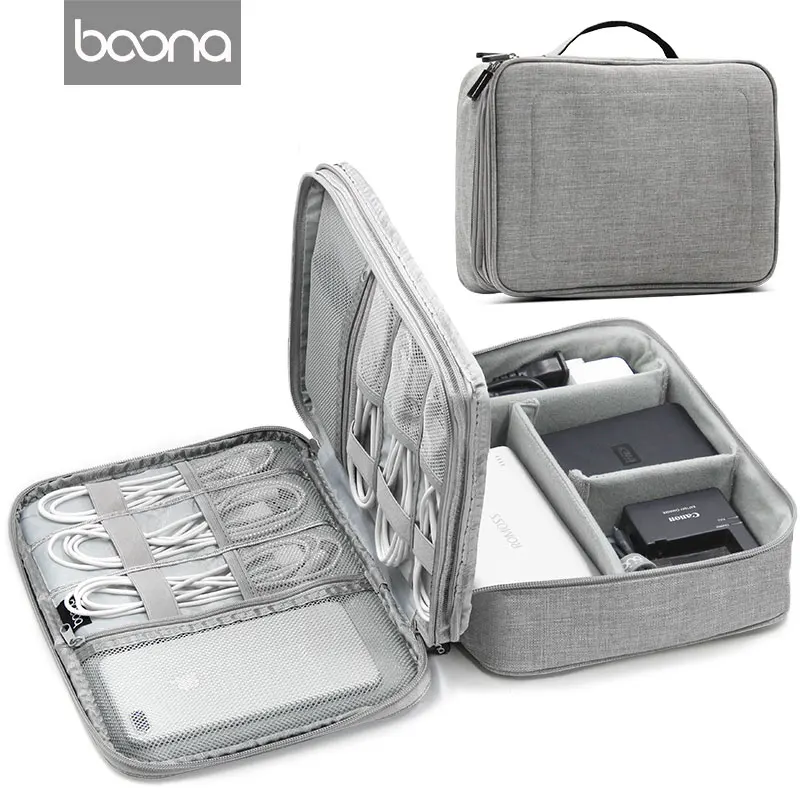 Online Bolsa de accesorios de viaje Boona funda de viaje de accesorios electrónicos portátiles, bolsa organizadora de Cables bolsa de transporte para Cables, Flash USB