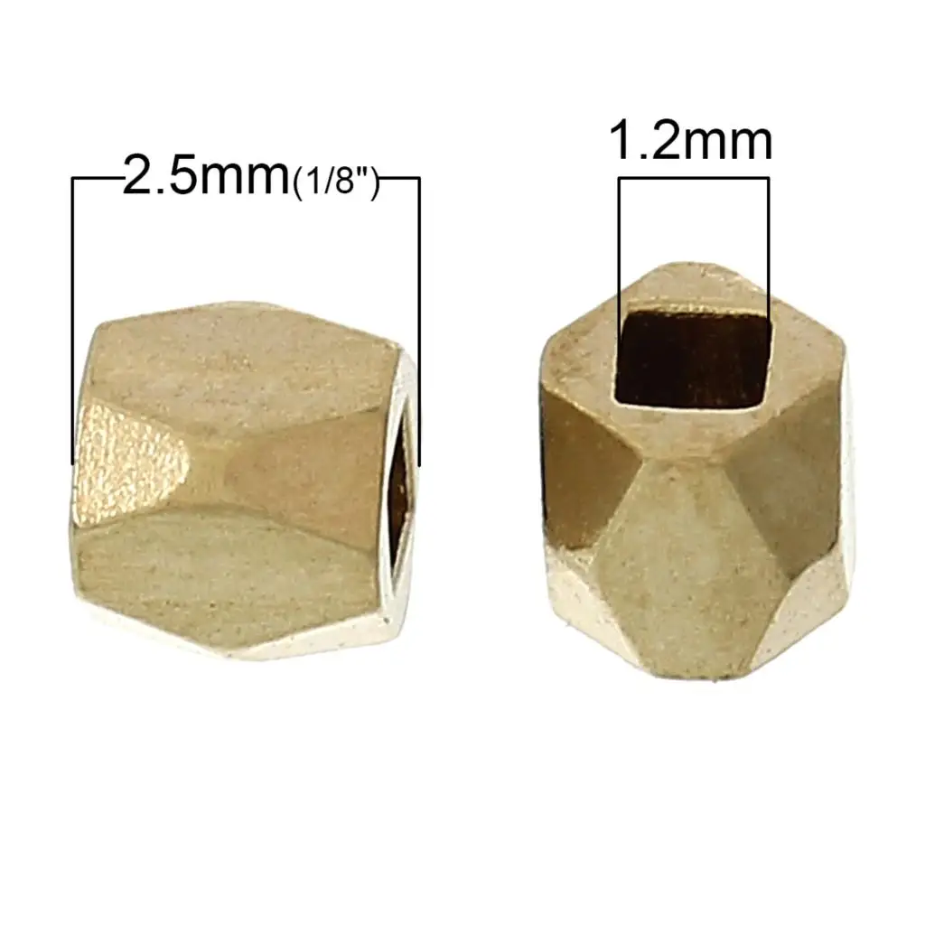 DoreenBeads медные бусины спейсеры многоугольные светло золотистые граненые о DIY