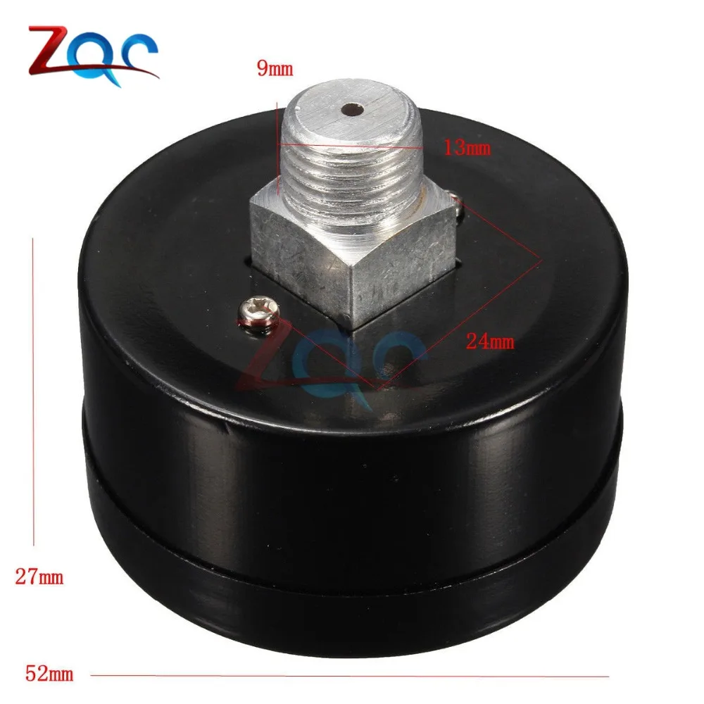13mm 1/4 BSP Thread 0-180 PSI 0-12 Bar Air Pressure Gauge For Air Compressor Iron Diameter about 52mm
