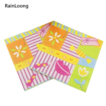 

[RainLoong] Party Paper Napkin Festive & Para Festas Tissue Decoration Guardanapo Servilleta 33cm*33cm 5packs (20pcs/pack)