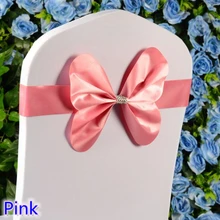 Розовый цвет, пояс для стула, Свадебный мини-стиль, Бабочка, галстук-бабочка, лайкра, эластичная лента для галстука-бабочки, для чехлов на стулья, распродажа