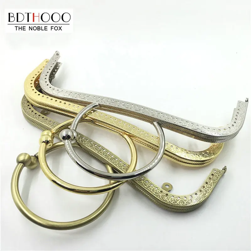 

BDTHOOO 22cm Metal Clasps for Purses Frame Handle for Making DIY Clutch Bag Accessories Clasp Square Clasp Lock Bags Hardware