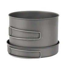2016 New Mode Toaks 1600ML Titanium Pot Set With Foldable Handle  Outdoor Tableware Camping Pot  Toaks Pan 