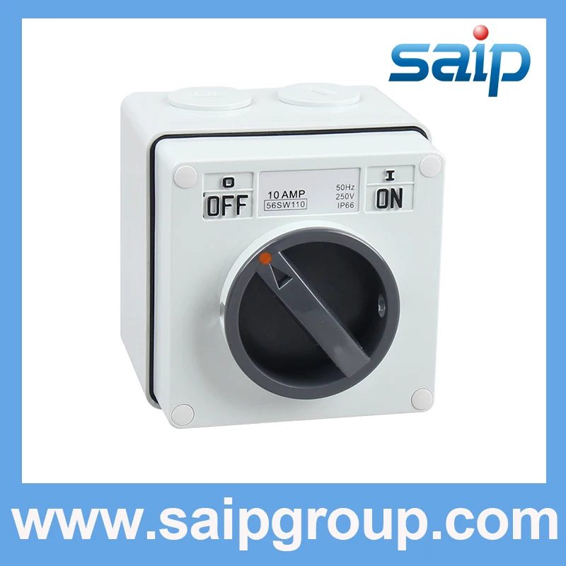 

Saipwell IP66 Australian 250V 20A 1P Industrial Electric Waterproof Isolating Switch (SP-56SW120)