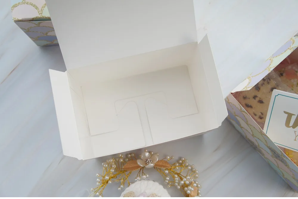 Чешуя Русалки алмазные узоры дизайн 10 шт. 15*10*9 см бумажная коробка конфеты печенье банка свеча Свадебная вечеринка Рождество DIY подарочная упаковка