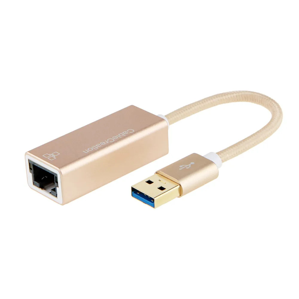 Сетевой адаптер USB 3 0 CableCreation к адаптеру Ethernet RJ45 Gigabit Plug n Play плетеный кабель и