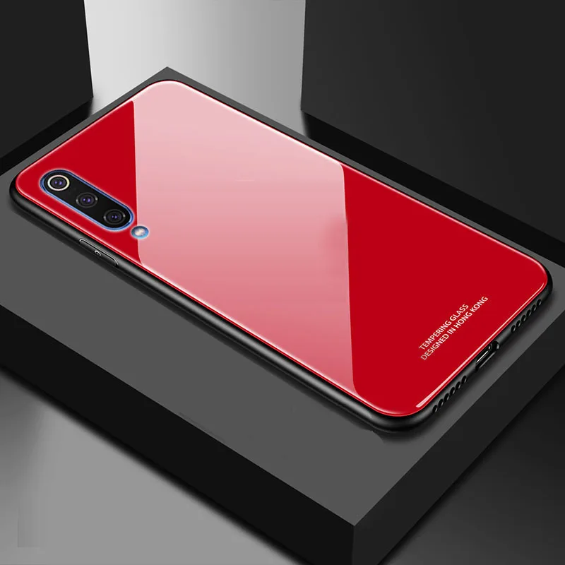 SemgCeKen роскошный стеклянный чехол mi rror для xiaomi mi 9 se 9se mi 9 t mi 9 t cc9 cc9e cc 9 Силиконовый ТПУ твердый чехол на заднюю панель телефона etui coque - Цвет: red