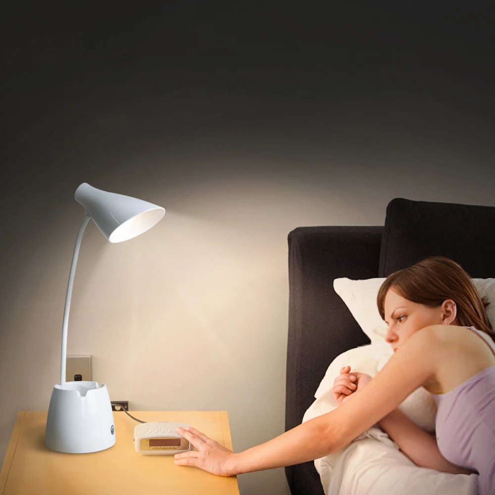 Светодиодный настольная лампа с сенсорным Управление 3 режима затемнения защишаюшая глаза светодиодный настольный светильник USB