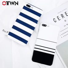 

Ottwn Phone Case For iPhone 8 Plus Fashion Black and White Stripes Case Hard PC Protect Back Cover For iPhone6 6S 7 8 Plus 5S SE
