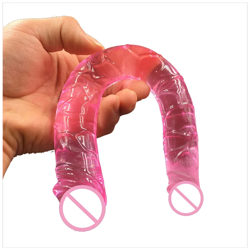 Double headed font b Dildo b font Realistic Penis Adult gay Toys Stimulate Vagina Ass Long