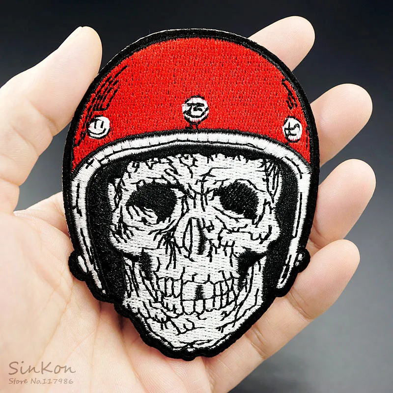 

Skull (Size:7.0x9.2cm) Iron On Patch Embroidered Applique Sewing Clothes Stickers Garment Apparel Accessories