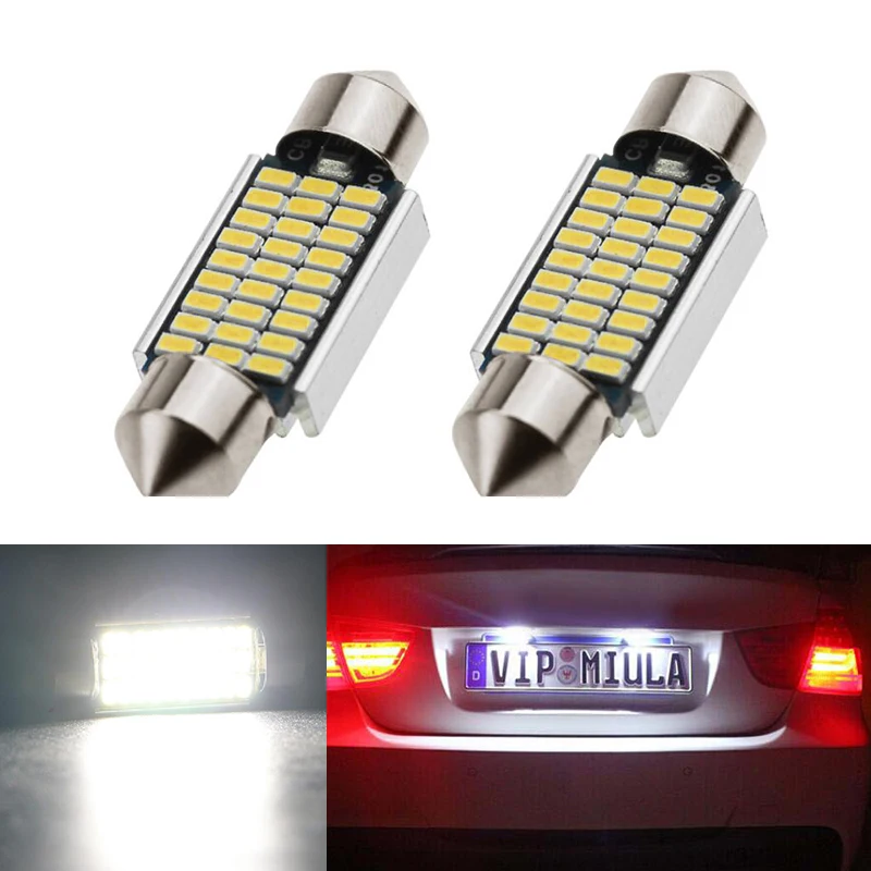 2x Canbus Error Free 36mm 27 Led Festoon Car LED Number Plate Lights
