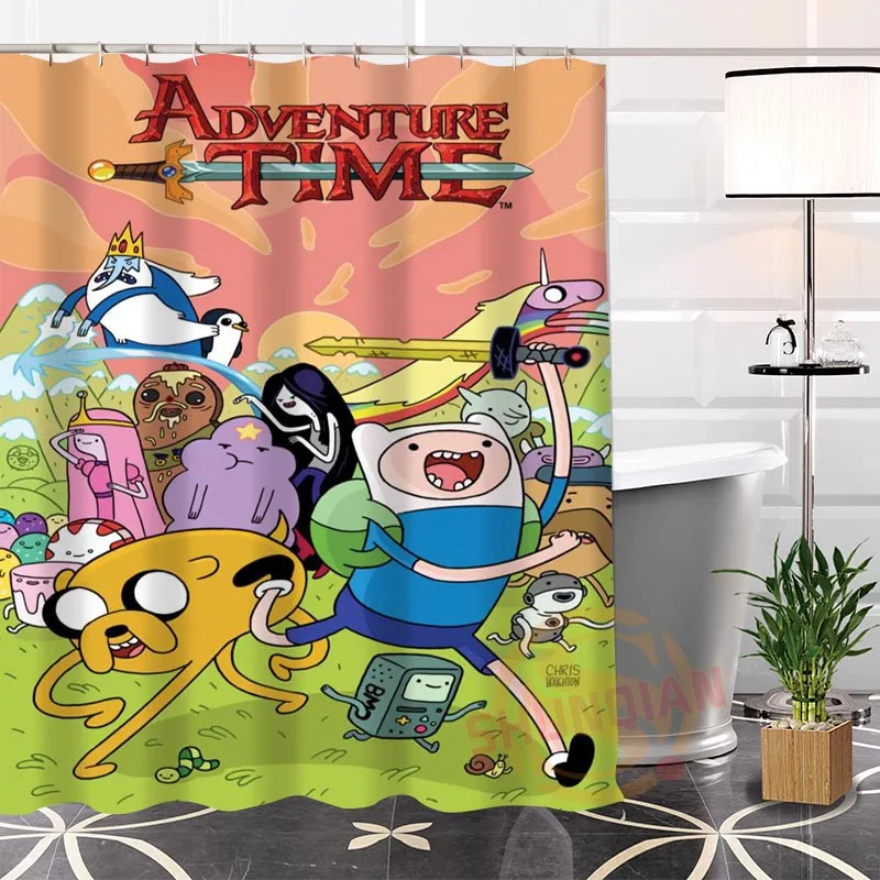 

High Quality Eco-friendly Custom Unique adventure time#2 Modern Shower Curtain bathroom With Hooks for yourself H0220-94