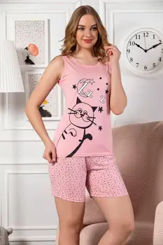 

STRAWBERRY Female Salmon Viscose Shorts Suit