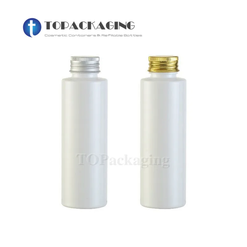 30PCS-100ML Screw Cap Bottle,White Plastic Cosmetic Container,Serum Sub-bottling,Empty Shampoo Bottle,Aluminum Cap,Flat Shoulder