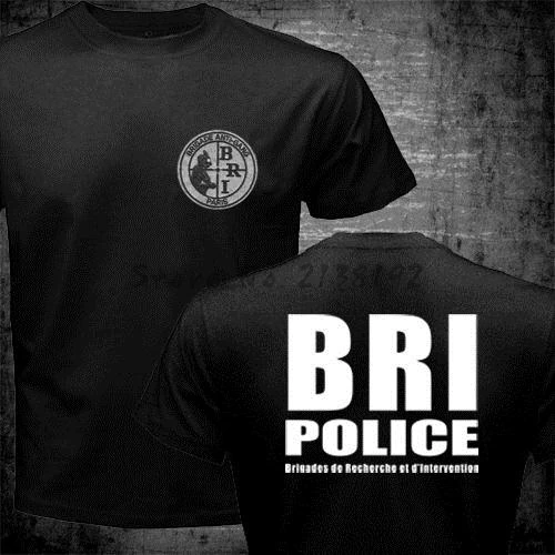 

New France French Special Elite Police Forces Unit GIGN Raid BRI Black T shirt Tee Mens 100% Cotton Short Sleeve T-Shirt