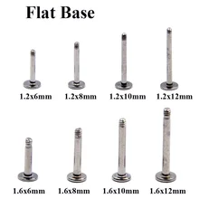 100 pçs/lote aço labret barra peças rosca cabeça 16g 14g labret pós halteres apenas para lábio piercing brinco parafuso prisioneiro jóias do corpo
