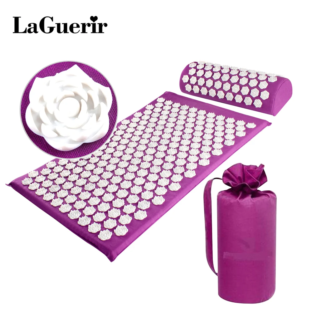 

LaGuerir Acupressure Rose Shape Massage Cushion Acupressure Mat Bag Relieve Stress Pain Spike Yoga Mat Pillow Drop shipping