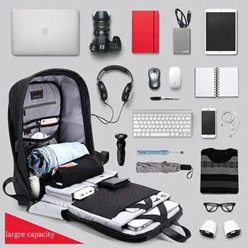 

ARCTIC HUNTER 00207 Fashion Antitheft Backpack Men Laptop Backpack 15.6" Waterproof USB Charging Travel Backpacks for Teenagers