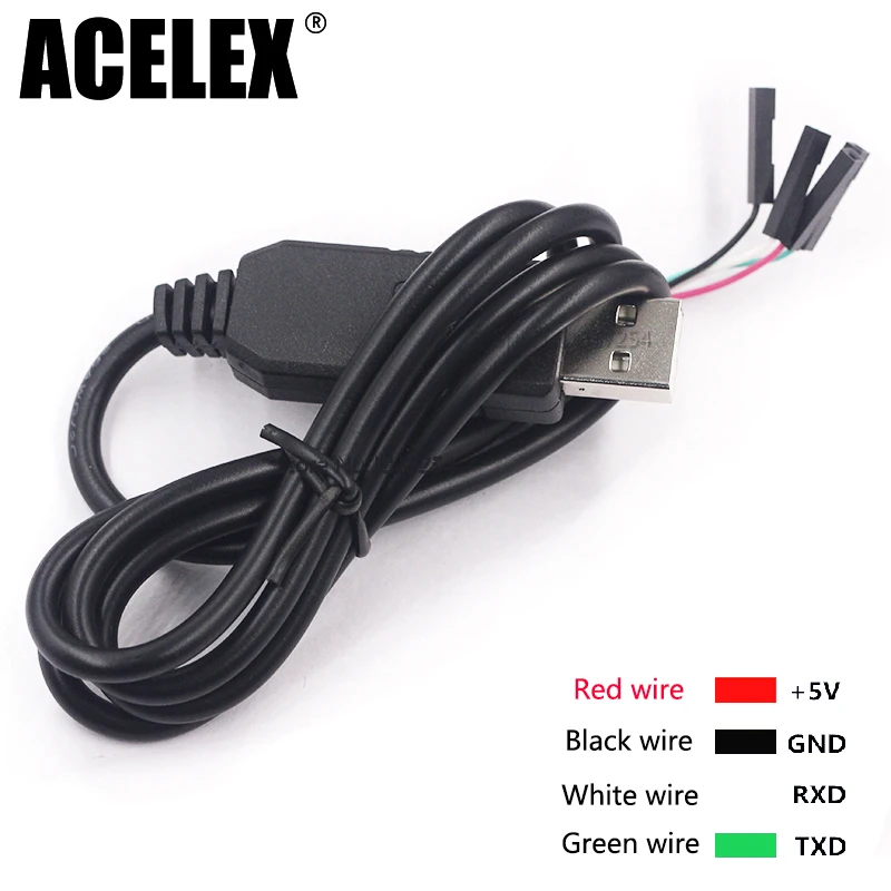

Smart Electronics PL2303 PL2303HX USB to UART TTL Cable Module 4p 4 pin RS232 Converter Serial Line Support Linux Mac Win7