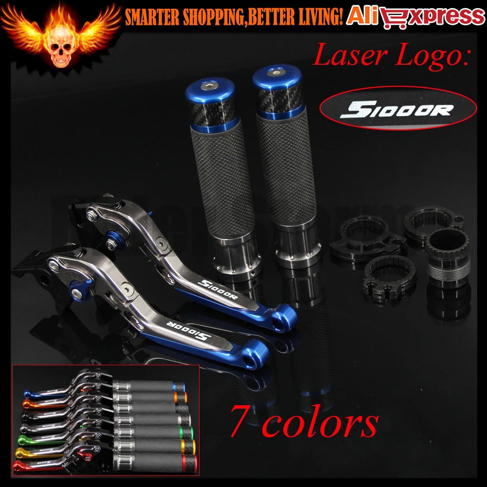 

7 Colors For BMW S1000R (w and w/o CC) 2015 2016 Blue+Titanium CNC Motorcycle Brake Clutch Levers&Handlebar Hand Grips