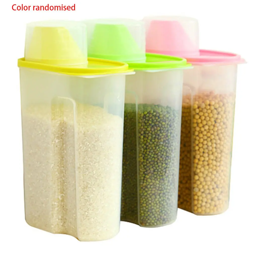 

Kitchen Storage Box Food Storage Container Plastic Transparent Large Capacity Kitchen Seal Ring Grain Tank