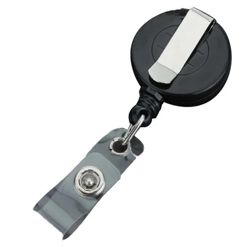 

1 PC Retractable Ski Pass Id Card Badge Holder Reel Pull Key Name Tag Card Holders For School Office Company Random Color Sent