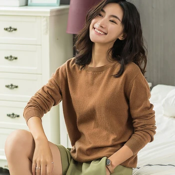 

Women Sweater 100% Pashmina Knitting Pullovers 2018 Winter New Arrival Long Sleeve Jumpers Woman Pure Cashmere Knitwear Clothes