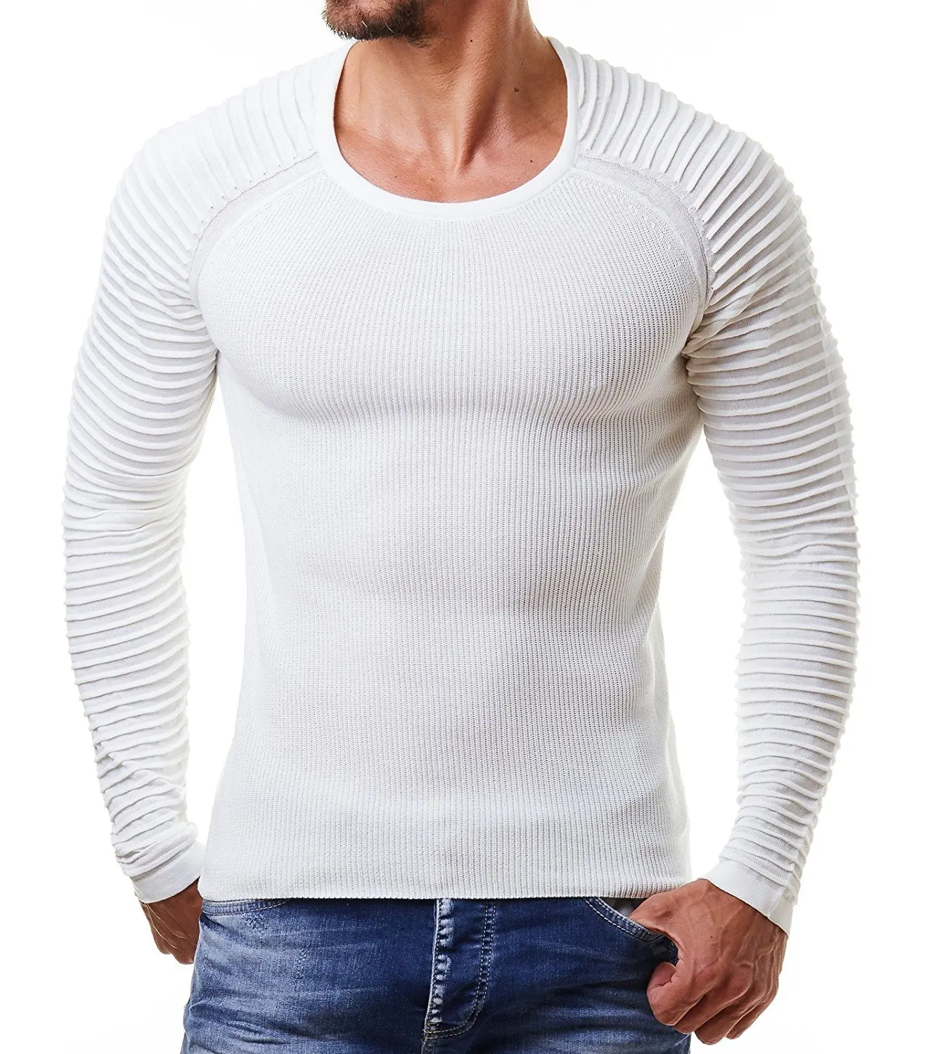 Мужской свитер и пуловер с o-образным вырезом, приталенный вязаный Hombres, Свитера с длинным рукавом, модные мужские свитера с v-образным вырезом, M-XXL
