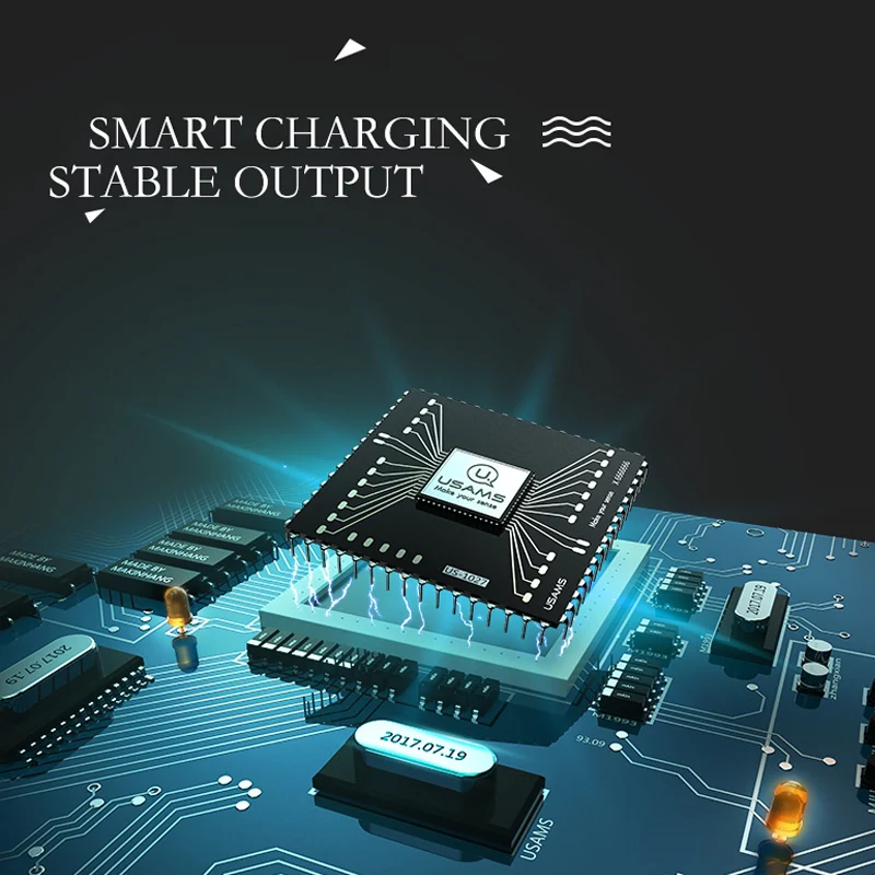USAMS 2 порта USB зарядное устройство 5V 2.4A полностью стандарт ЕС/Великобритании