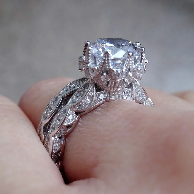 Горячая Распродажа, 925 пробы, Серебряное милое кольцо, набор с циркониевым камнем для женщин, для свадьбы, помолвки, модное ювелирное изделие, новинка