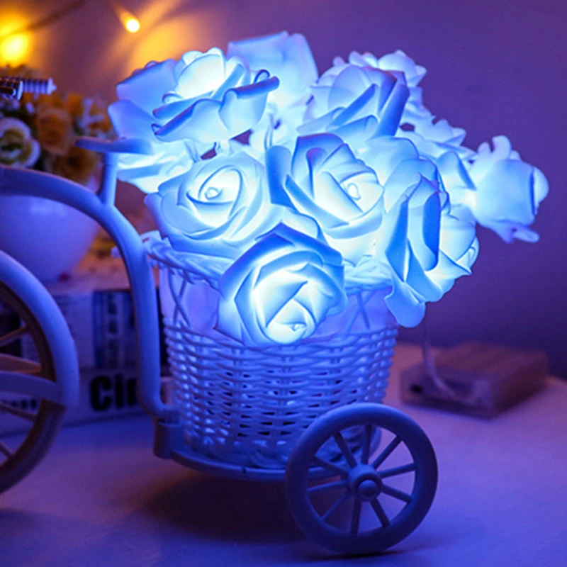 1 шт. 2 м 20 светодиодный S на батарейках светодиодный светильник в виде цветка розы гирлянда Рождественская елка Праздник Валентина свадебное украшение - Цвет: Style 2
