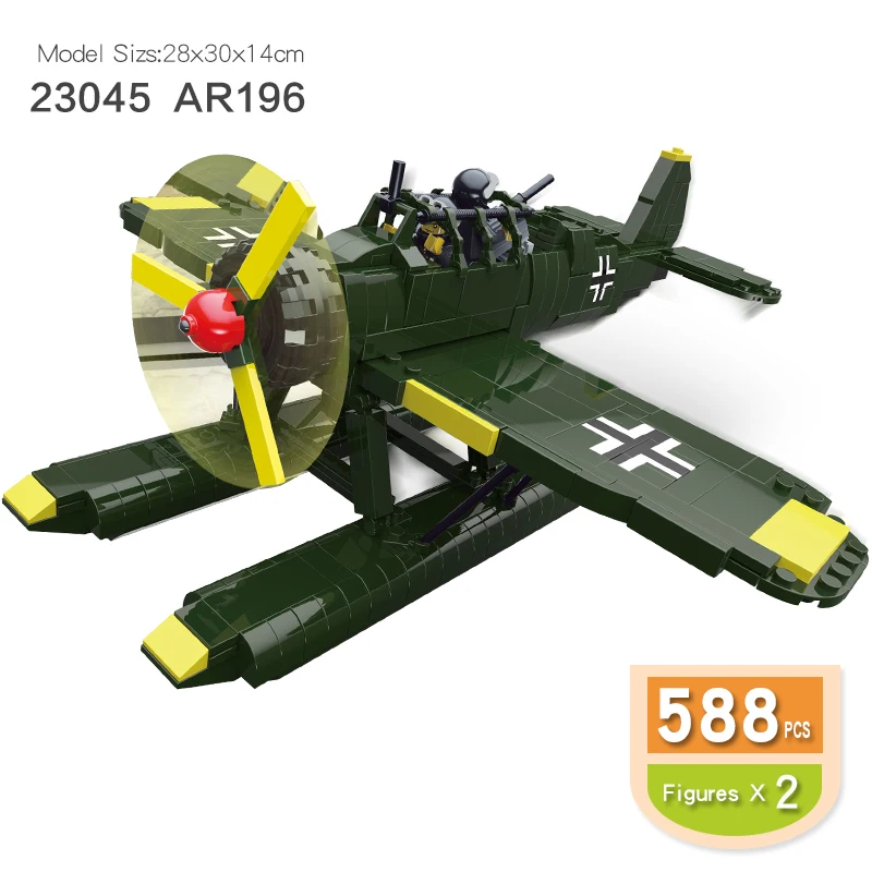 

WW2 World War II Military German AR-196 Arado Flugzeugwerke GmbH fit legoingly DIY building blocks bricks kids toys boys gift