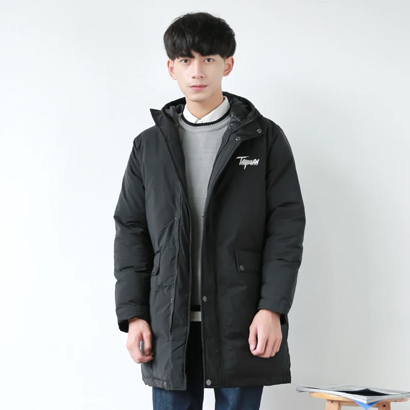 The winter long black Mianfu Mens Monogrammed Lapel thickening loose warm coat jacket
